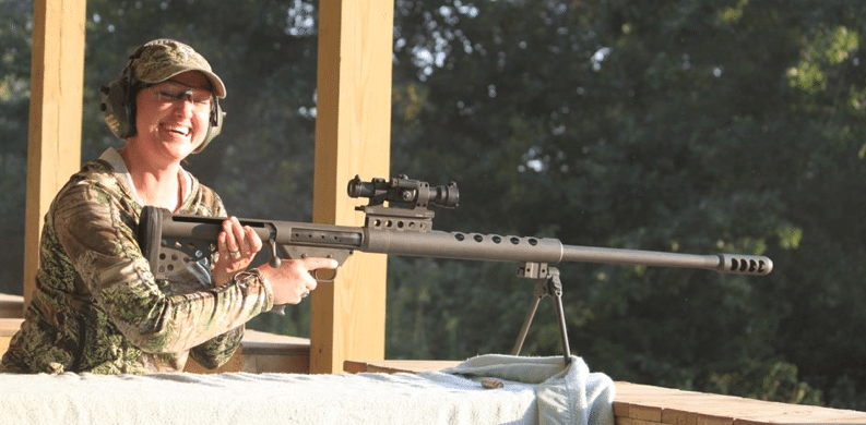 The Serbu .50 cal as modeled by the amazing and talented Julie Golob.